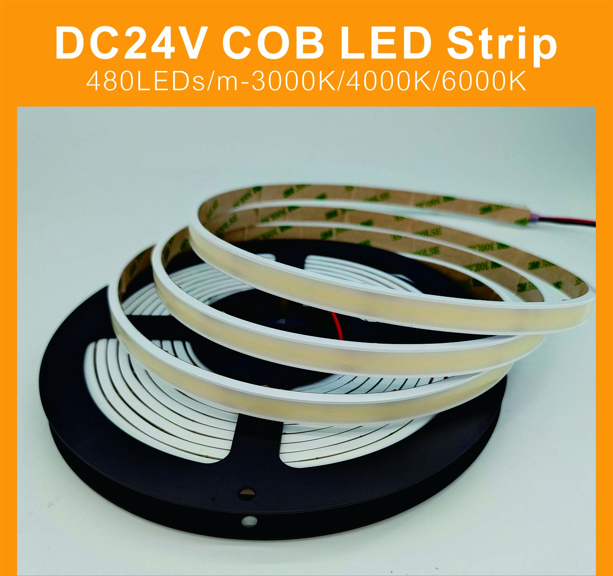 COB LED灯条白光6000K IP67防水24v低压LED线性灯带线条灯_asiagame集团