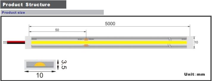 COB LED灯条白光6000K IP67防水24v低压LED线性灯带线条灯_asiagame集团